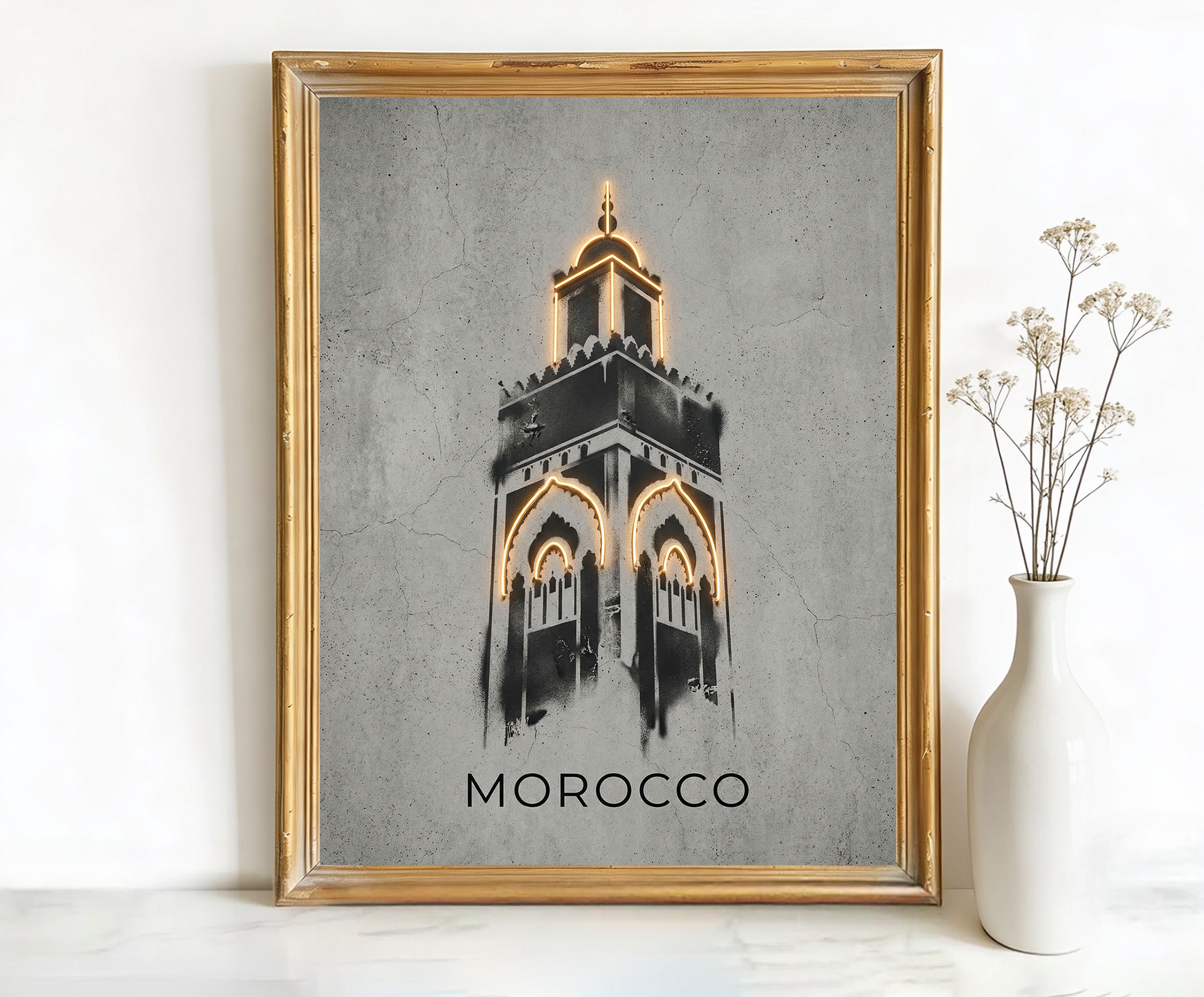 Marrakesh Morocco Koutoubia Mosque Minaret Art
