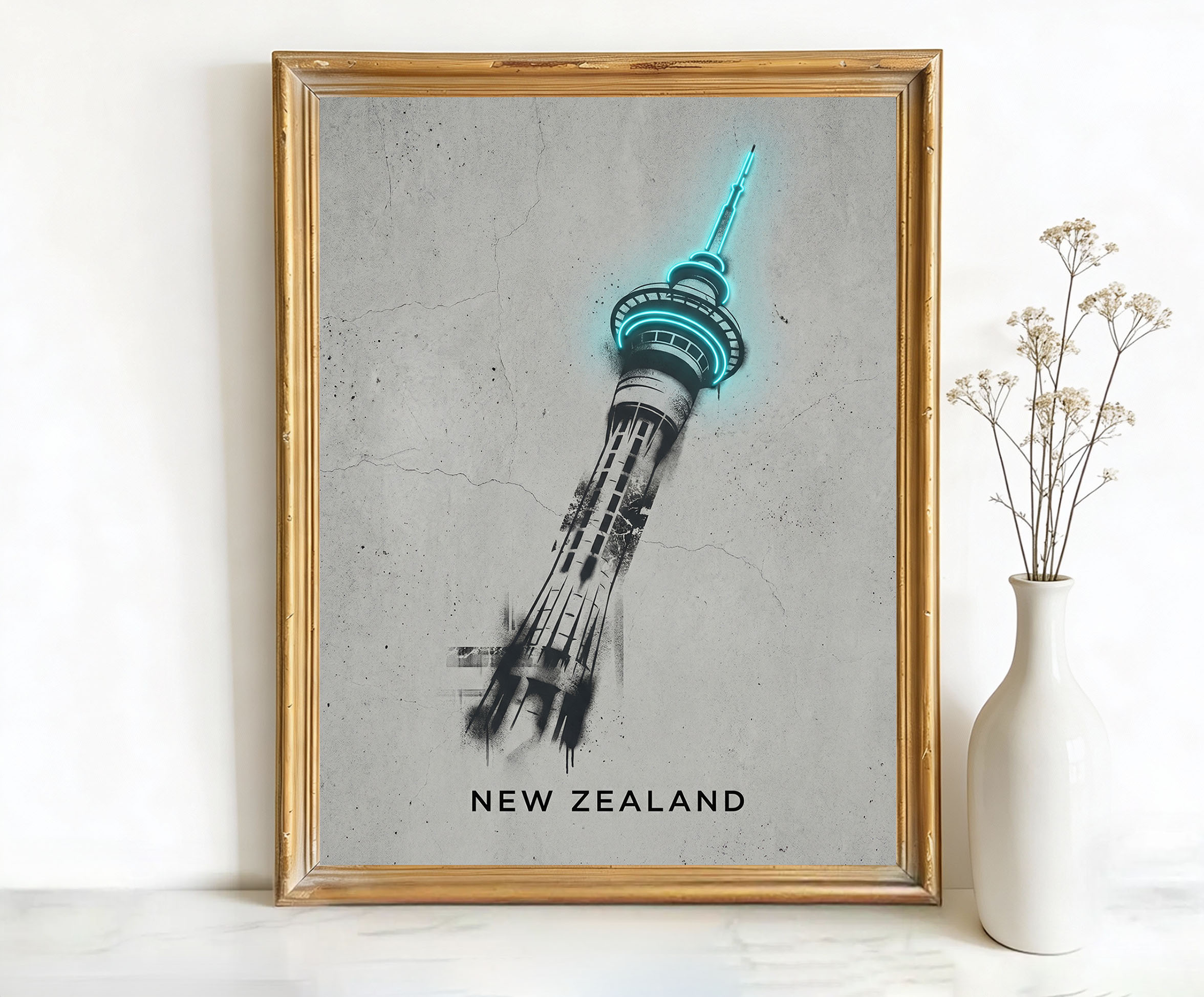 Auckland New Zealand Sky Tower Art