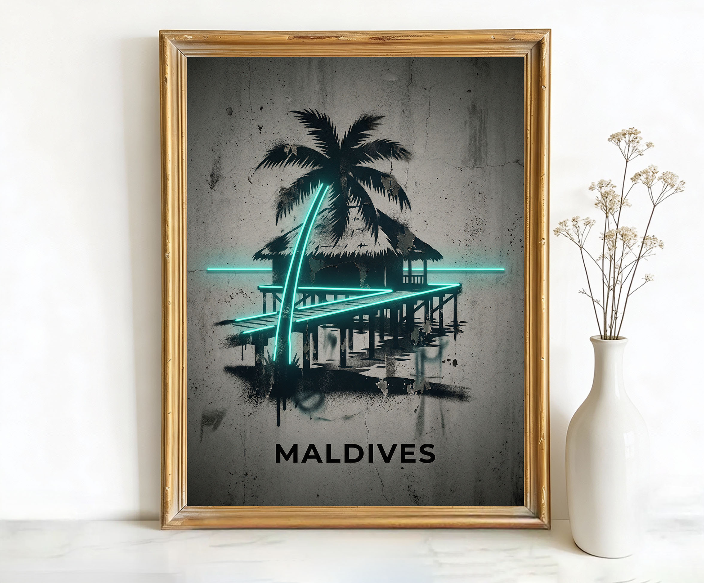 Maldives Maldives Overwater Bungalow Art