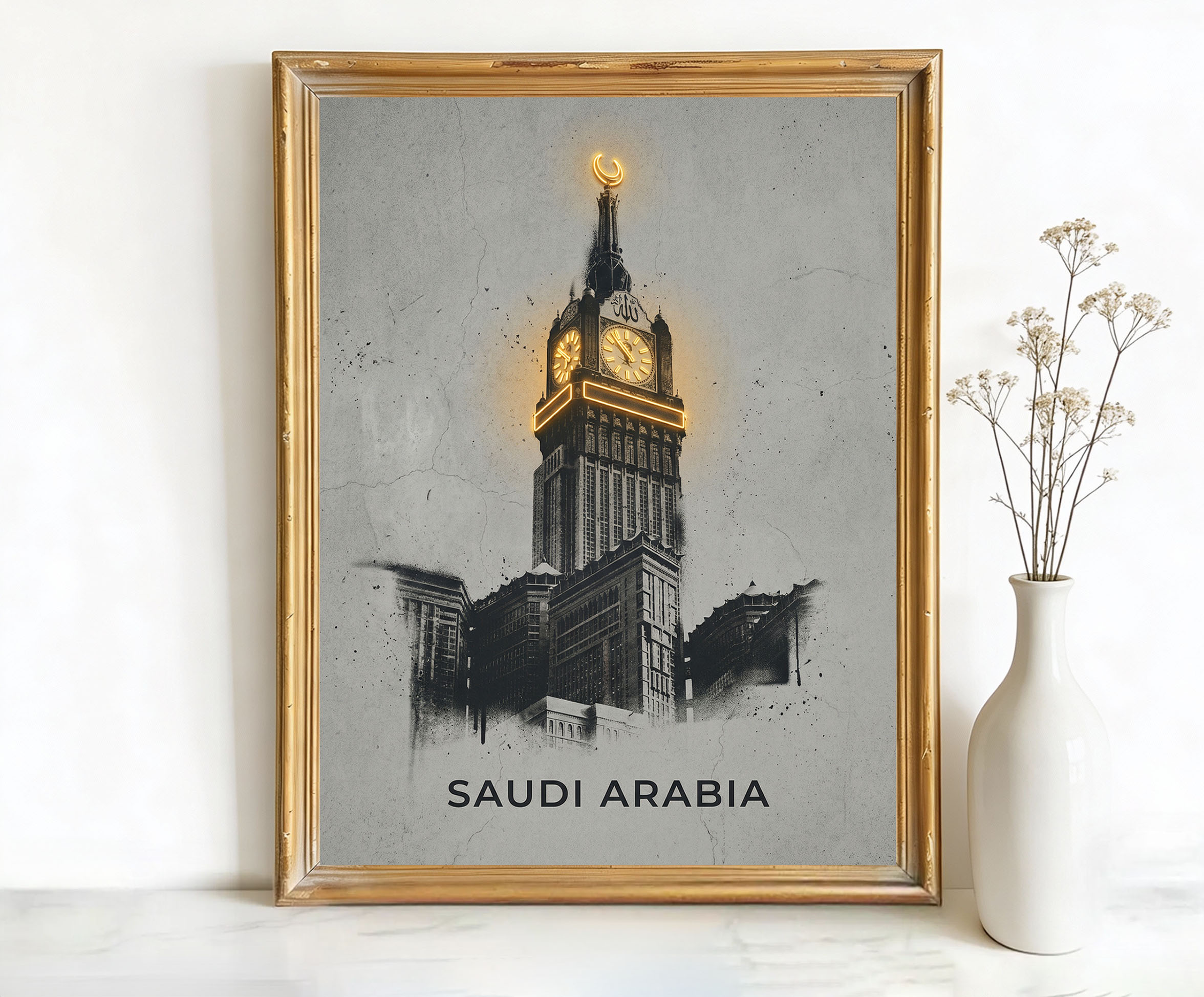 Mecca Saudi Arabia Makkah Royal Clock Tower Art