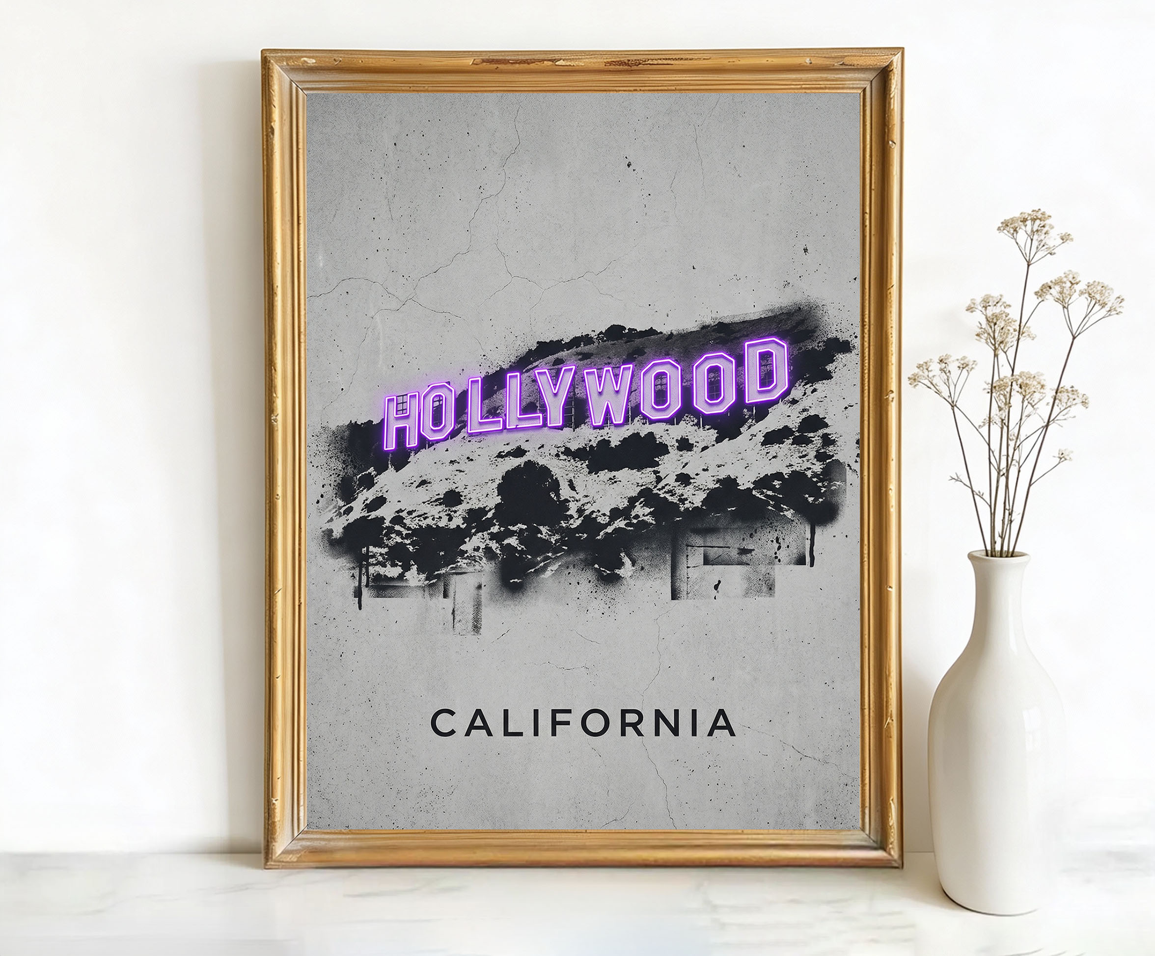 Hollywood California Hollywood Sign Art