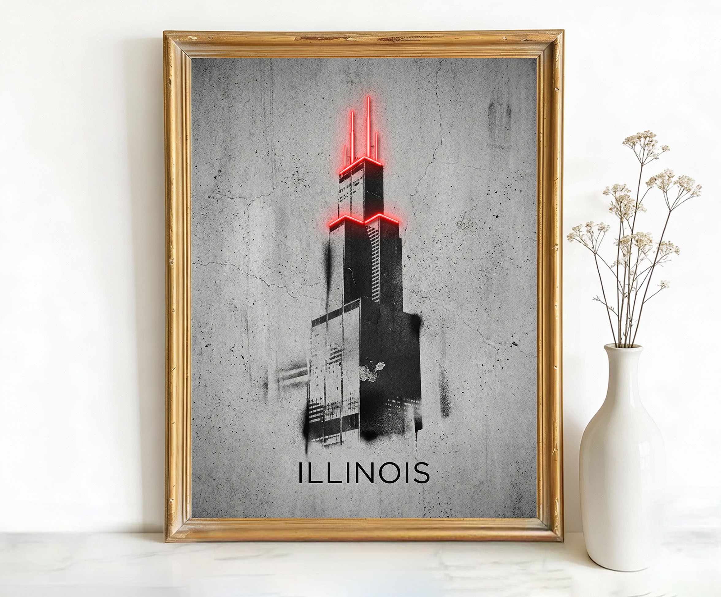 Chicago Illinois Willis Tower Art