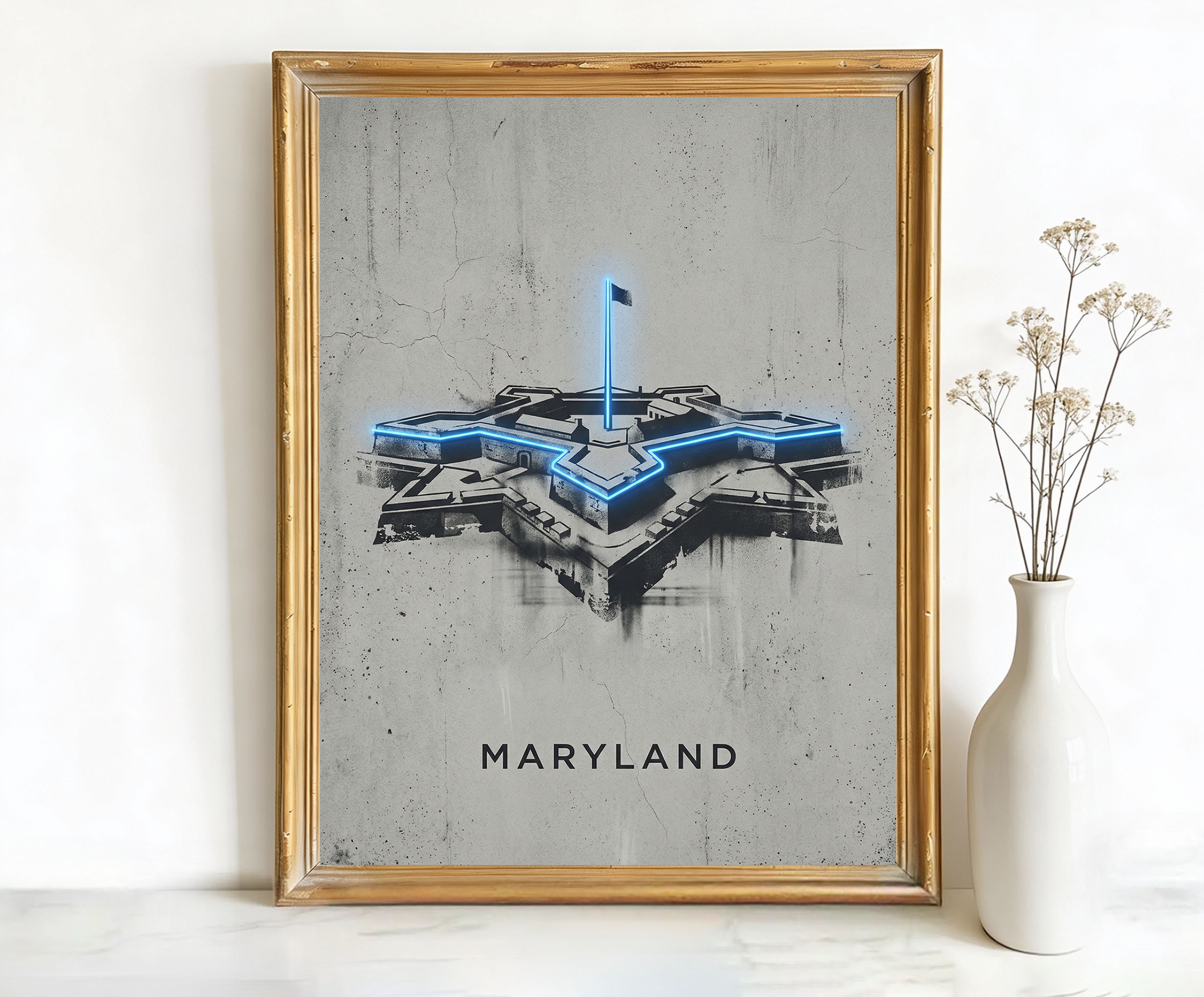 Maryland USA Star-shaped Fort Art
